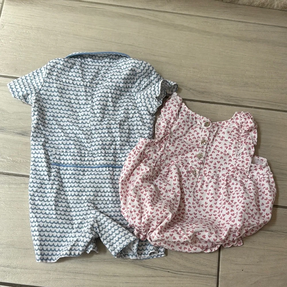 Petite Plume matching TWIN Blue and Pink Baby Outfit Set - Picture 7 of 9